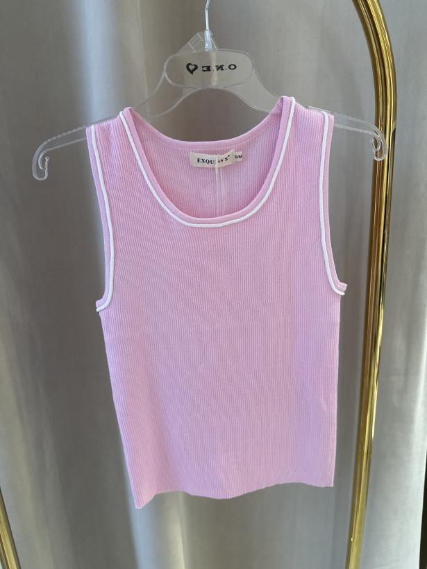 EXQUISS TOP BIAŁE PRZESZYCIA PRĄŻEK RÓŻ