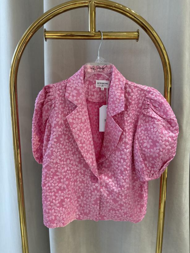 RETRO ŻAKIET HAWAII KWIATKI RÓŻ