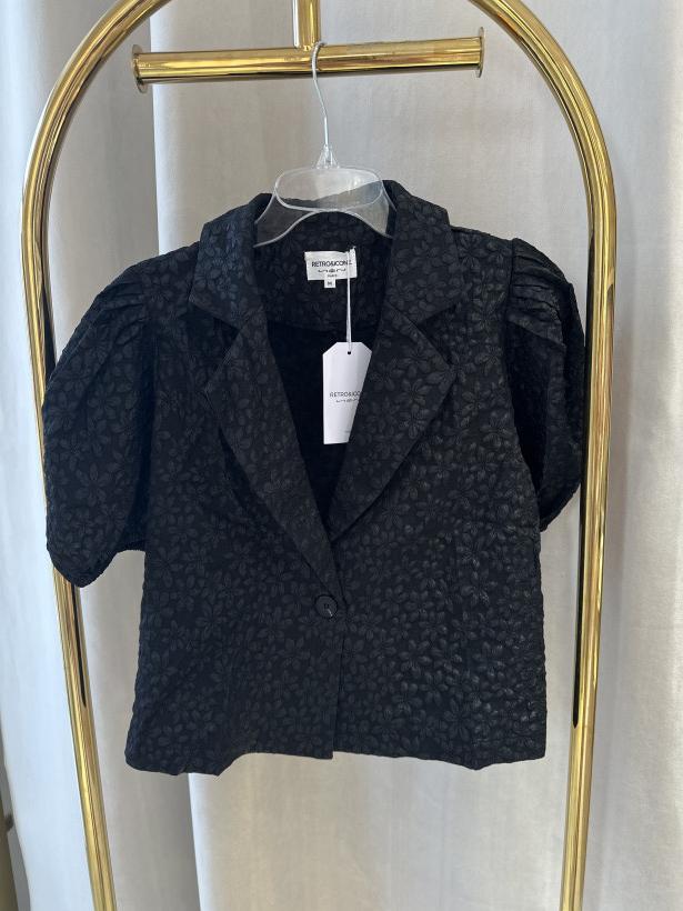 RETRO KOSZULA HAWAII KWIATKI CZARNA