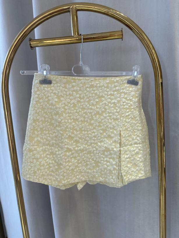 RETRO SPÓDNICA HAWAII KWIATKI ŻÓŁTA