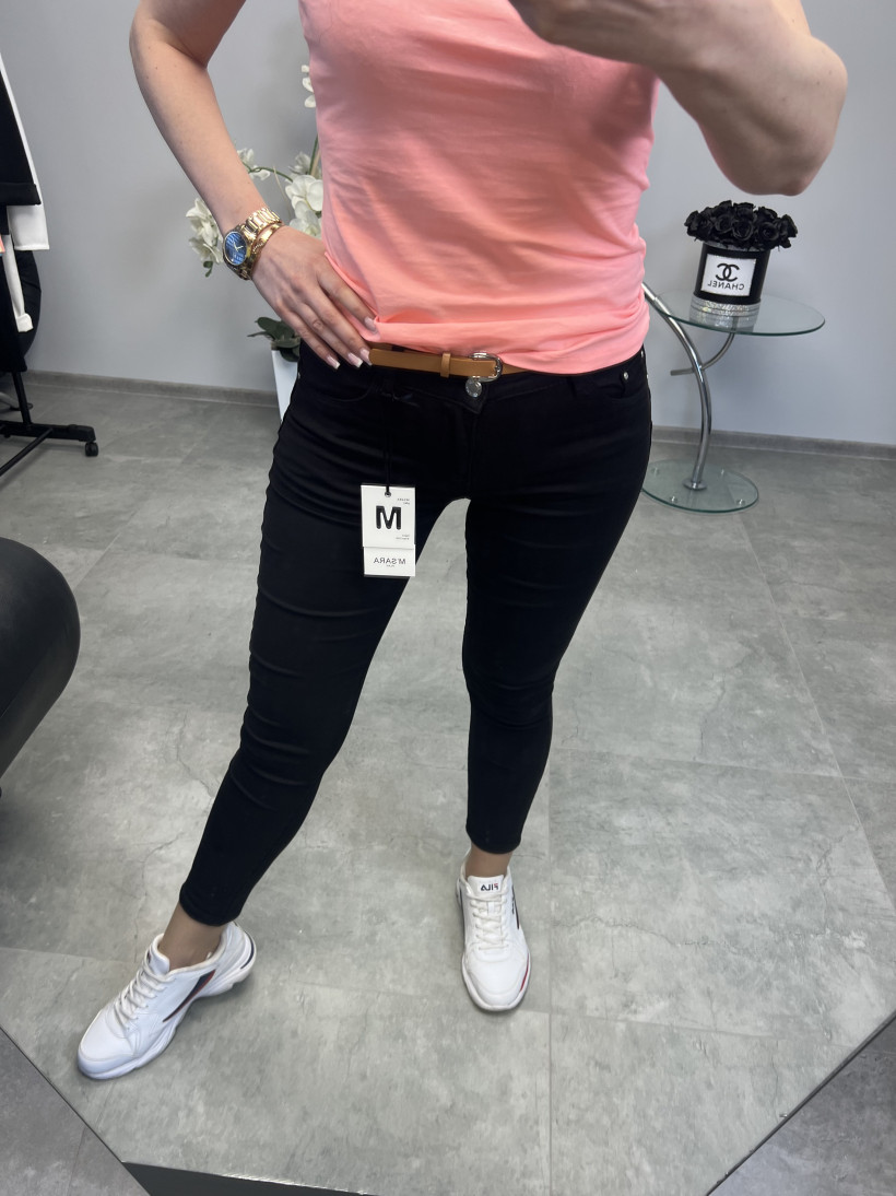 Spodnie 81 jeans czarne z paskiem MSara