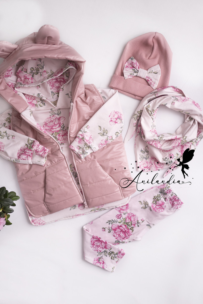 Komplet czapka+chusta Spring Rose Haydi