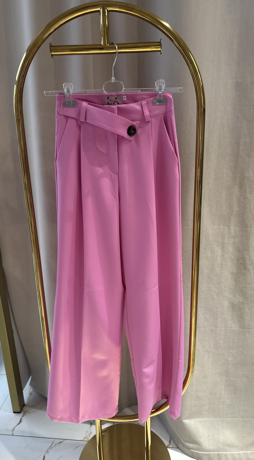 LA MILLA SPODNIE PROSTE ELEGANCKIE PASEK RÓŻ