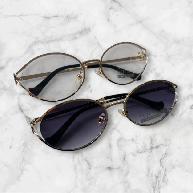 Okulary owalne zerówki i przeciwsłoneczne