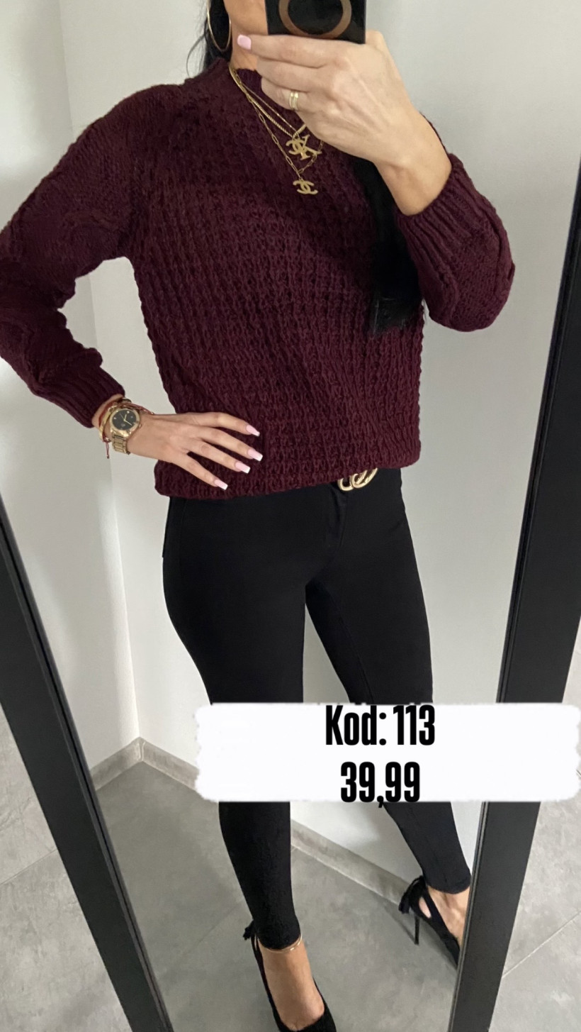 Sweter 113 z warkoczami