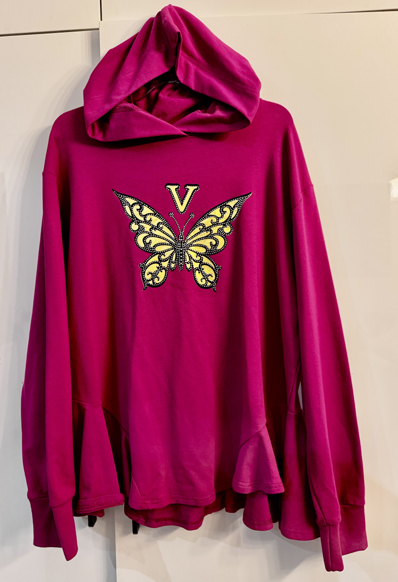 Bluza fuksja z motylem My Luxe - wyprzedaż