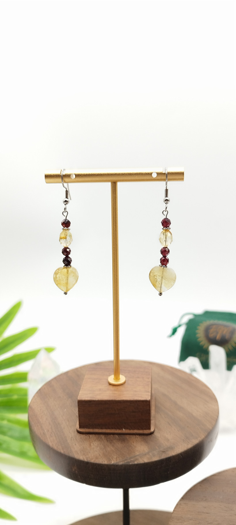 Boucles d’oreilles Citrine & Grenat ✨