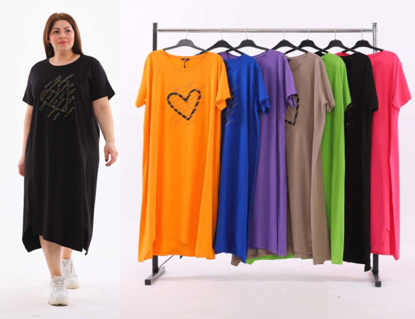 Sukienka bawełna LOVE Plus Size Seraj