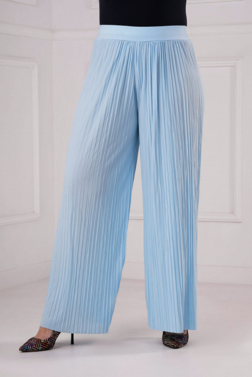 Spodnie KULOTY PLISOWANE 4066 baby blue