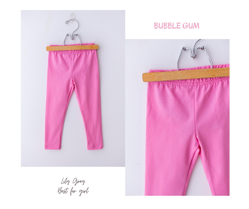 Leginsy gładkie Lily grey Bubble Gum