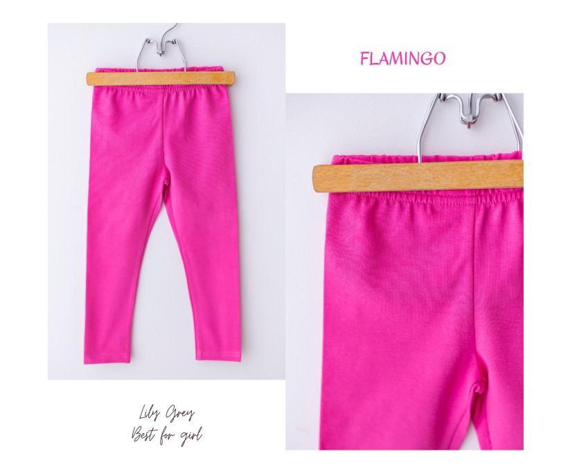 Leginsy gładkie Lily grey Flamingo