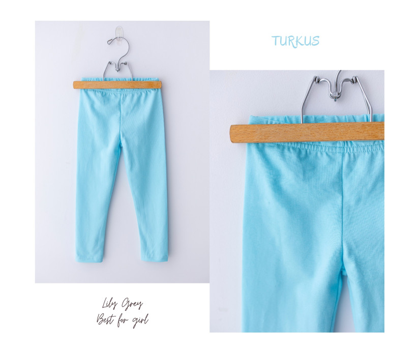 Leginsy gładkie Lily grey Turkus