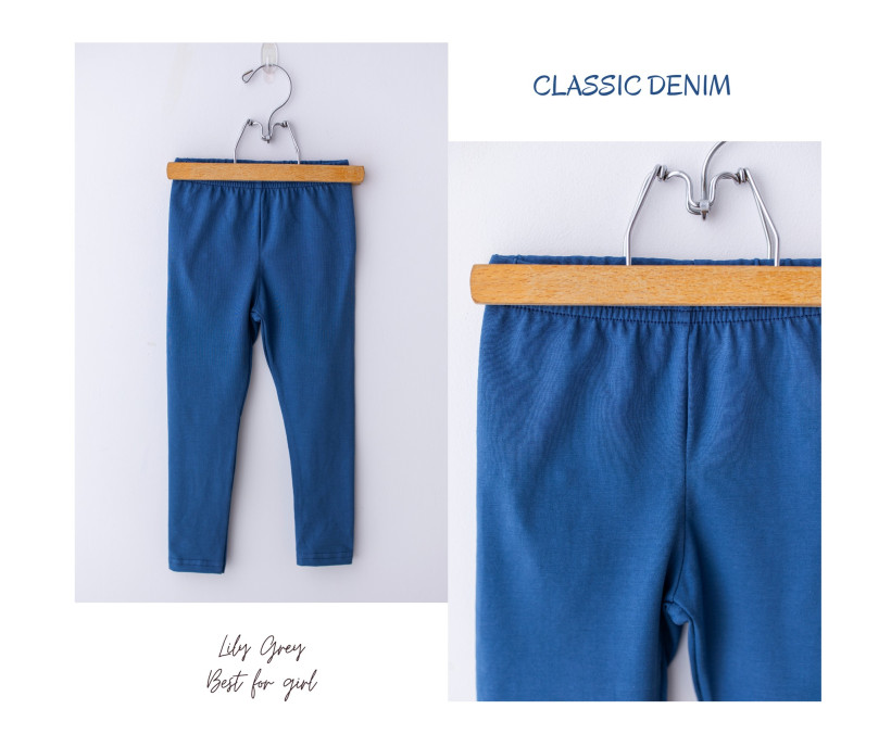 Leginsy gładkie Lily grey Classic Denim