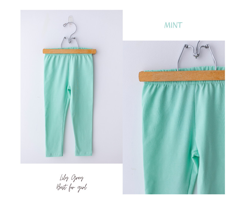 Leginsy gładkie Lily grey Mint
