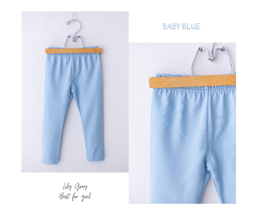 Leginsy gładkie Lily grey Baby Blue