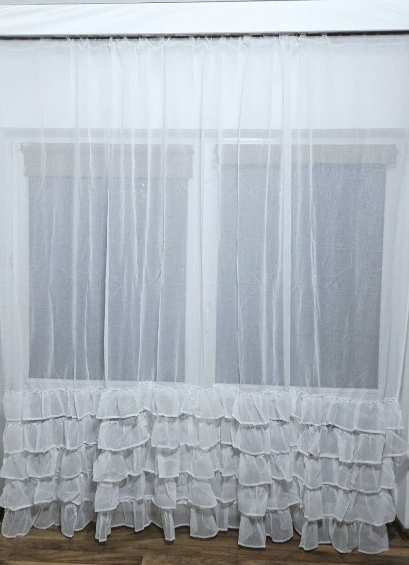 Falbany na etaminie 300x250cm taśma 