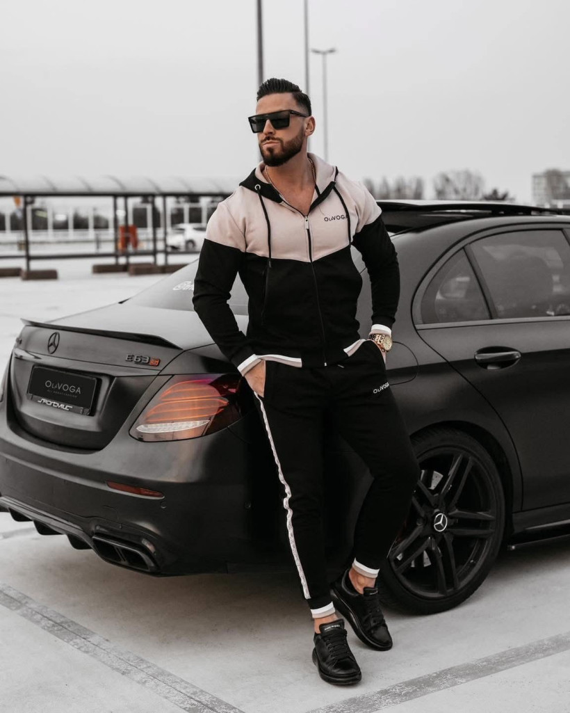 komplet DUNES męski czarny i beż wyprzedaż