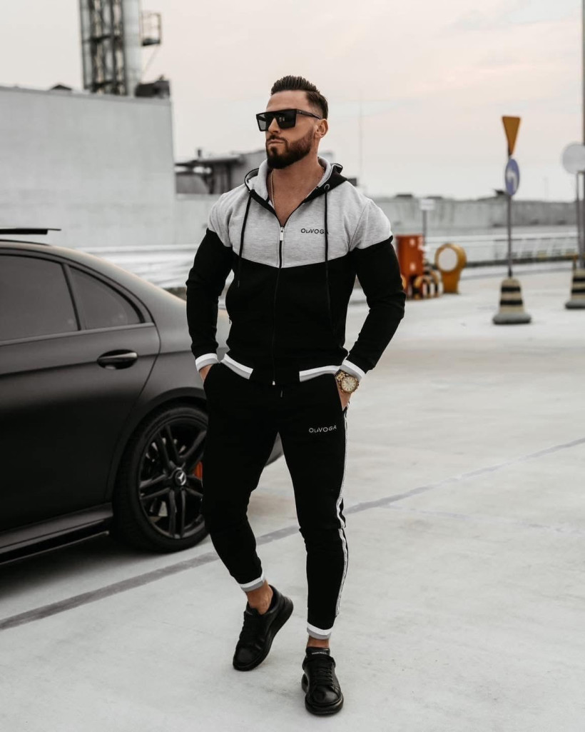 komplet męski DUNES czarny i szary wyprzedaż