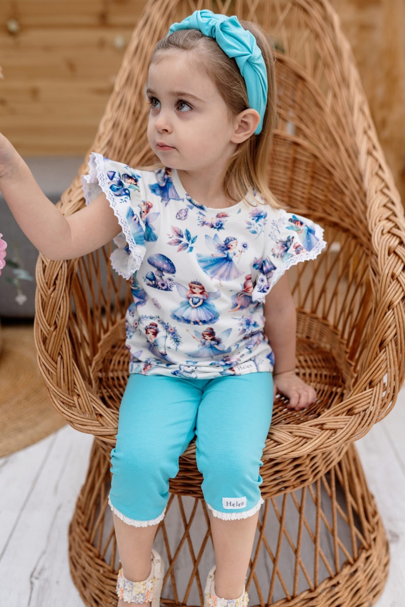 Legginsy 3/4 turkus  HELEN 
