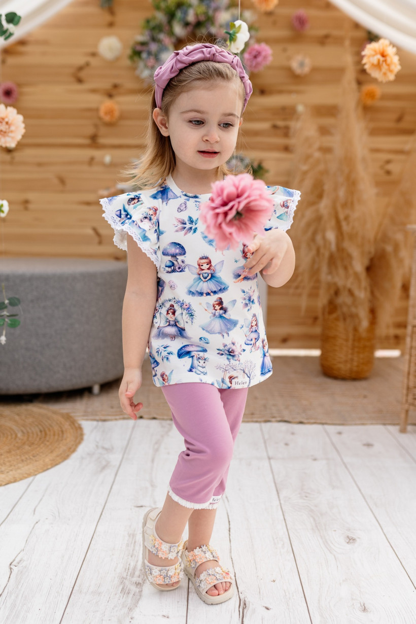 Leginsy 3/4 różane Helen