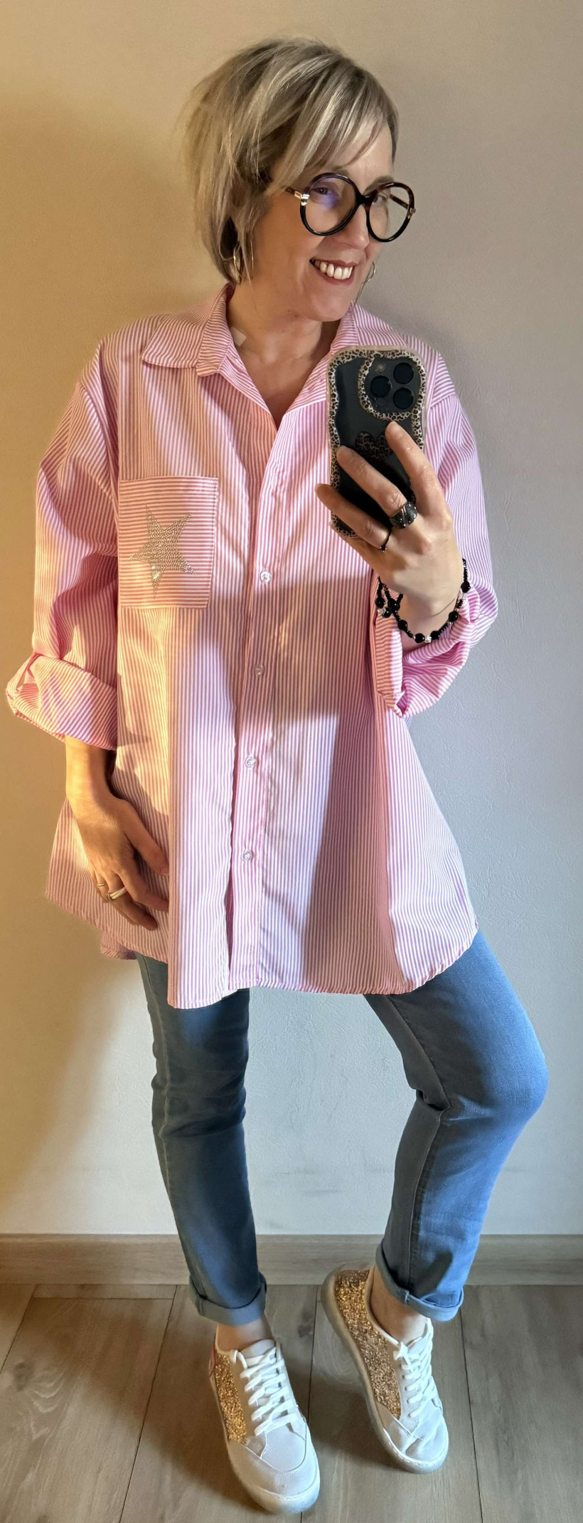 chemise rayure rose motif etoile