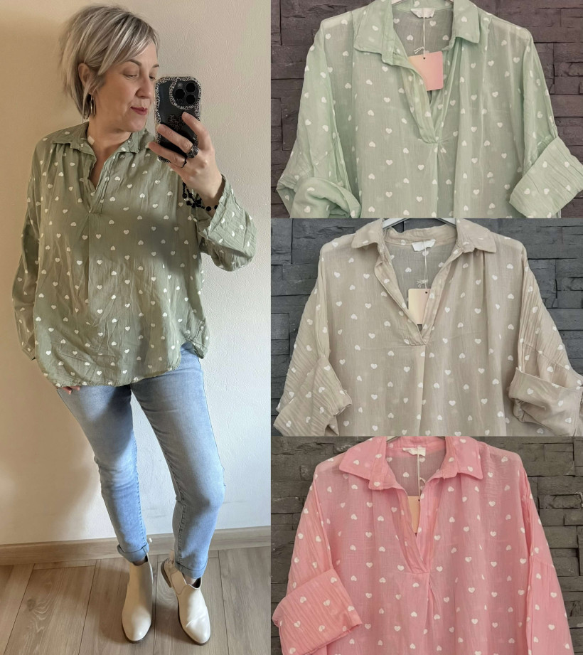 Chemise motif coeur 