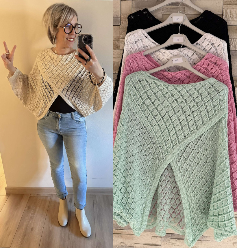 Haut poncho ajouré