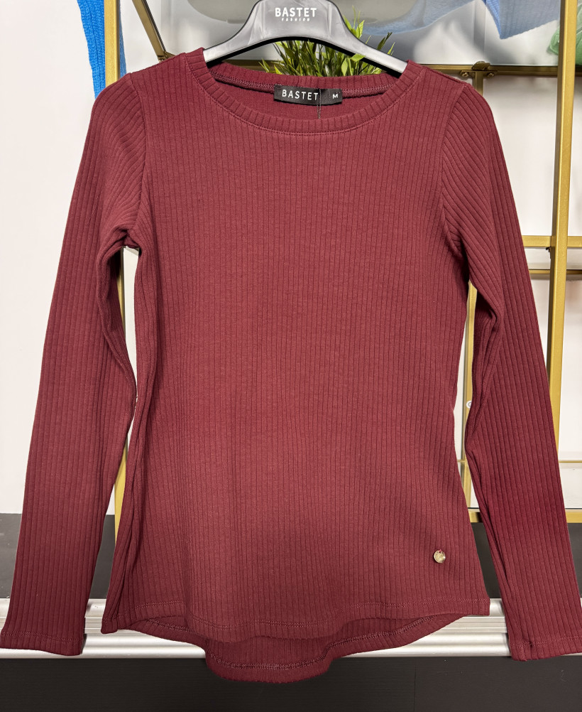 Basic prążek Bastet Fashion bordo - wyprzedaż