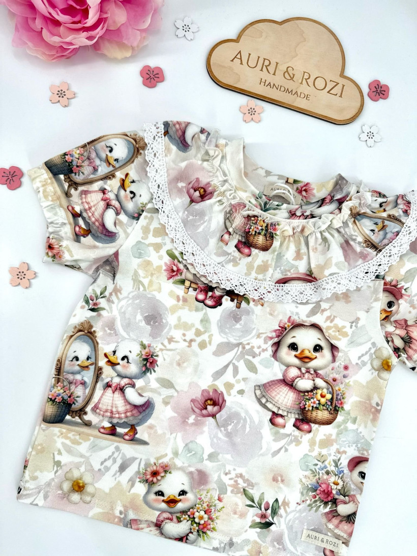 Leginsy 3/4 z koronką cukierek Aur&Rozi