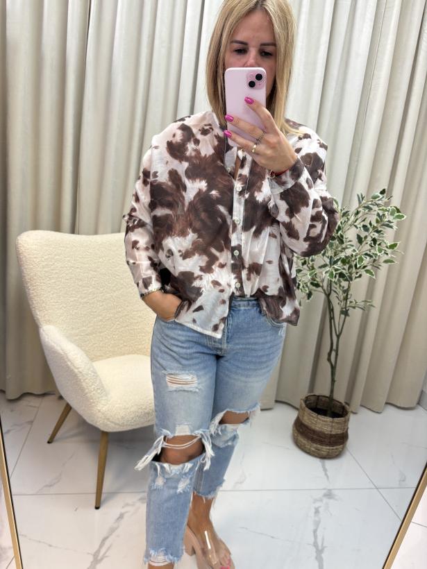 Bluzka mgiełka wiązanie *łaciata*