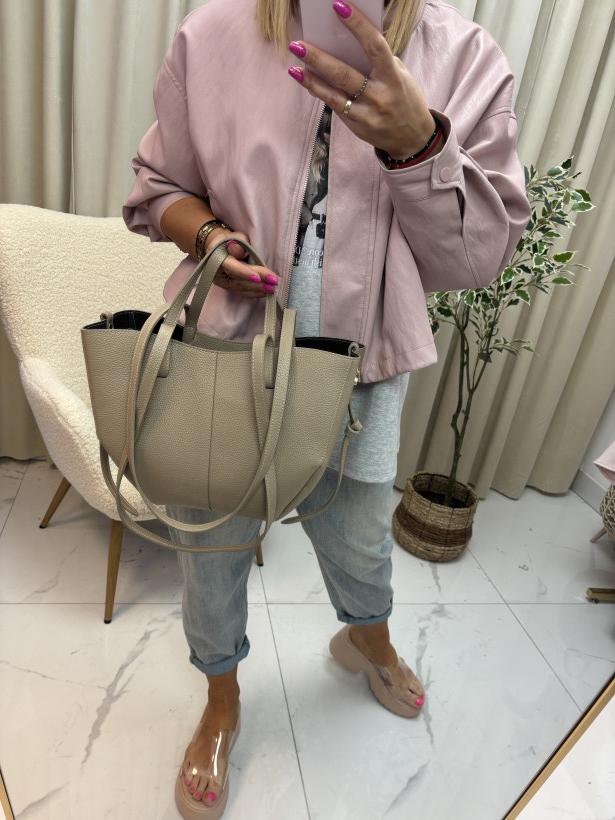 Torebka pinia mała skóra fango