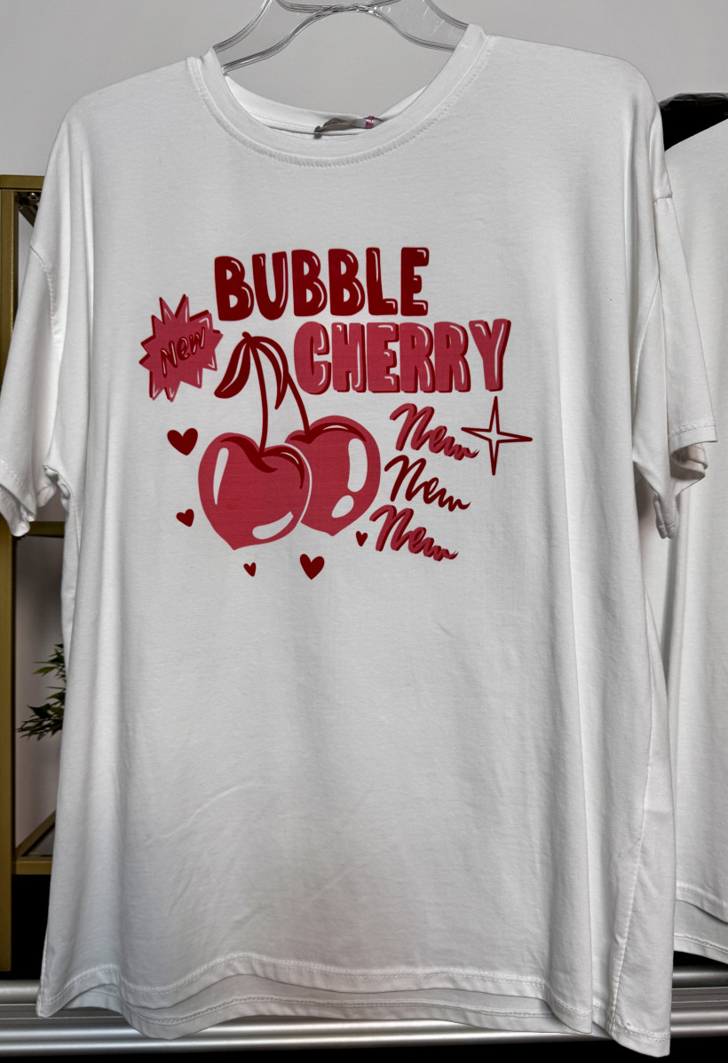 T-shirt AZARA wiśnie - wyprzedaż