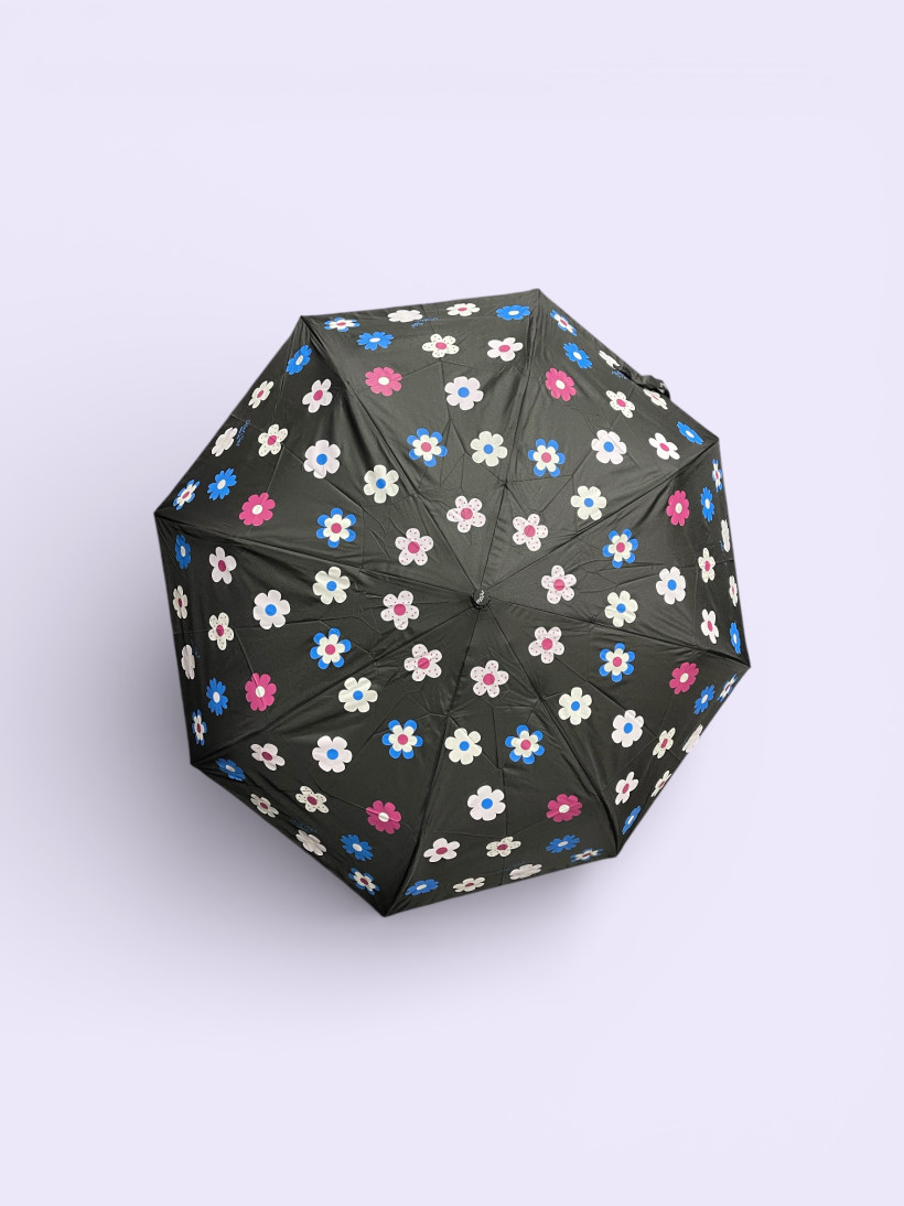 Parasolka czarna kwiatki