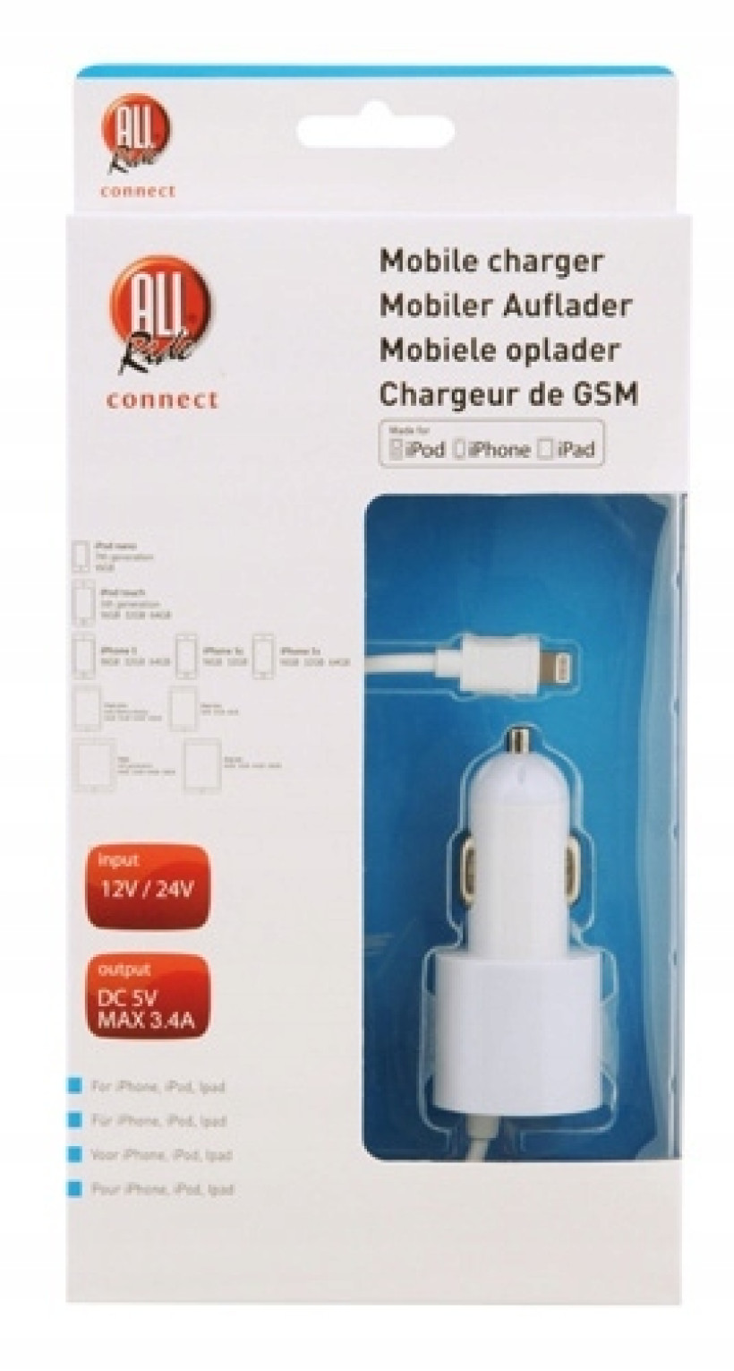 Ładowarka samochodowa z kablem adapterowym lightning