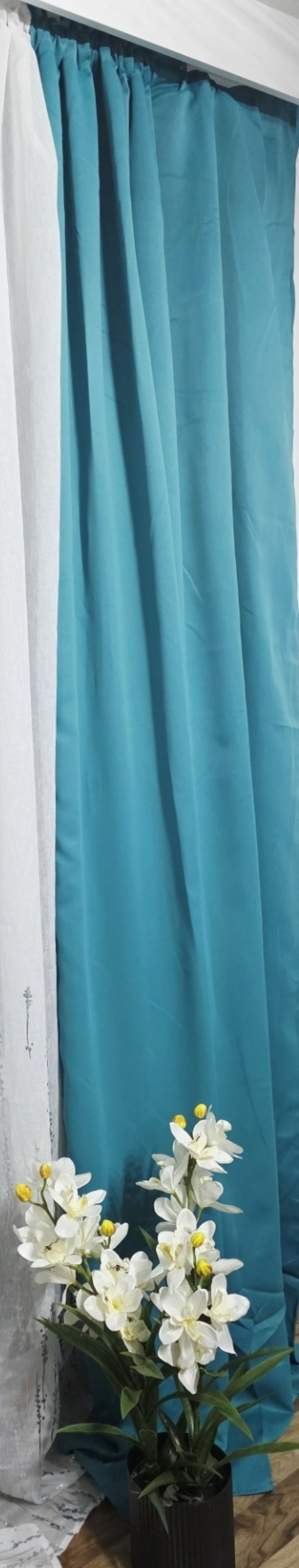 Zaciemniająca zasłona 140x270cm Blackout turkus