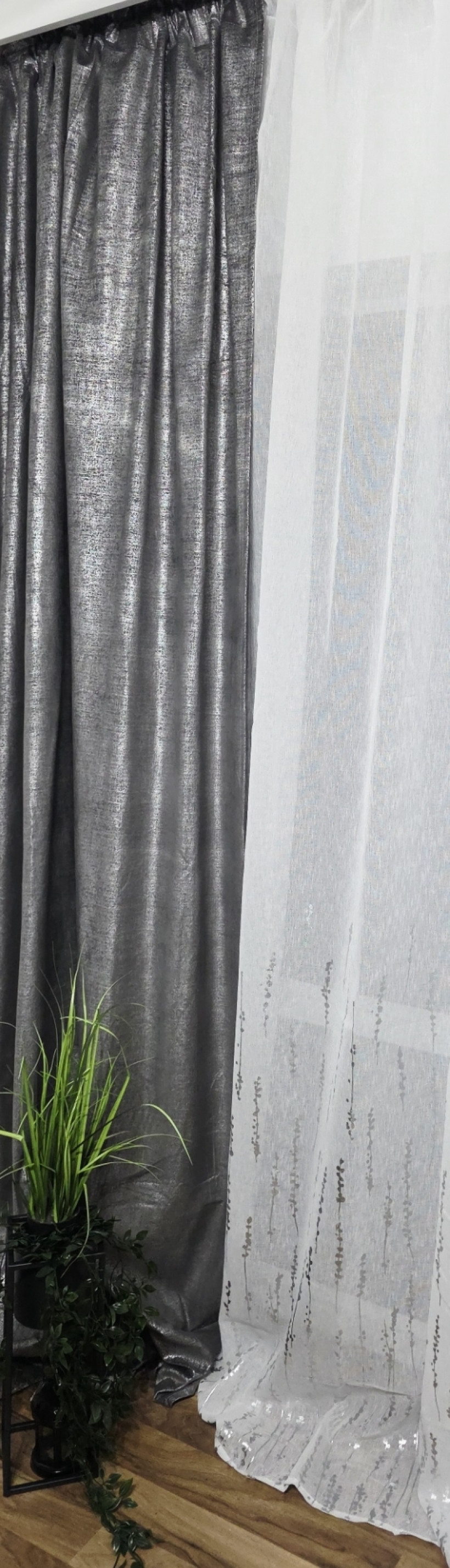 Zaslona Metalizujace sreberko 140x270cm Taśma