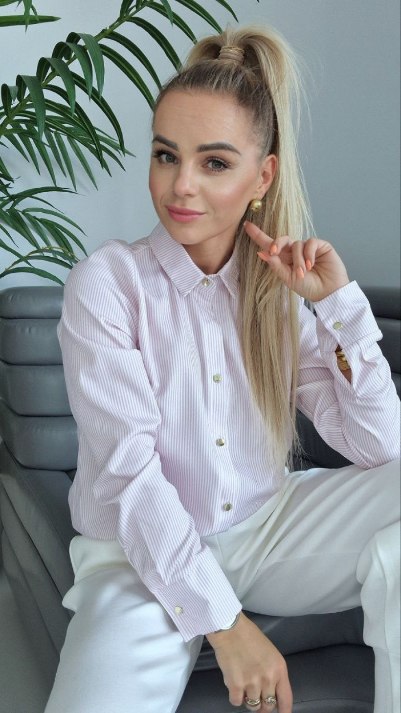 Koszula LB w paski różowe czas oczekiwania na doszycie ok.7 dni roboczych