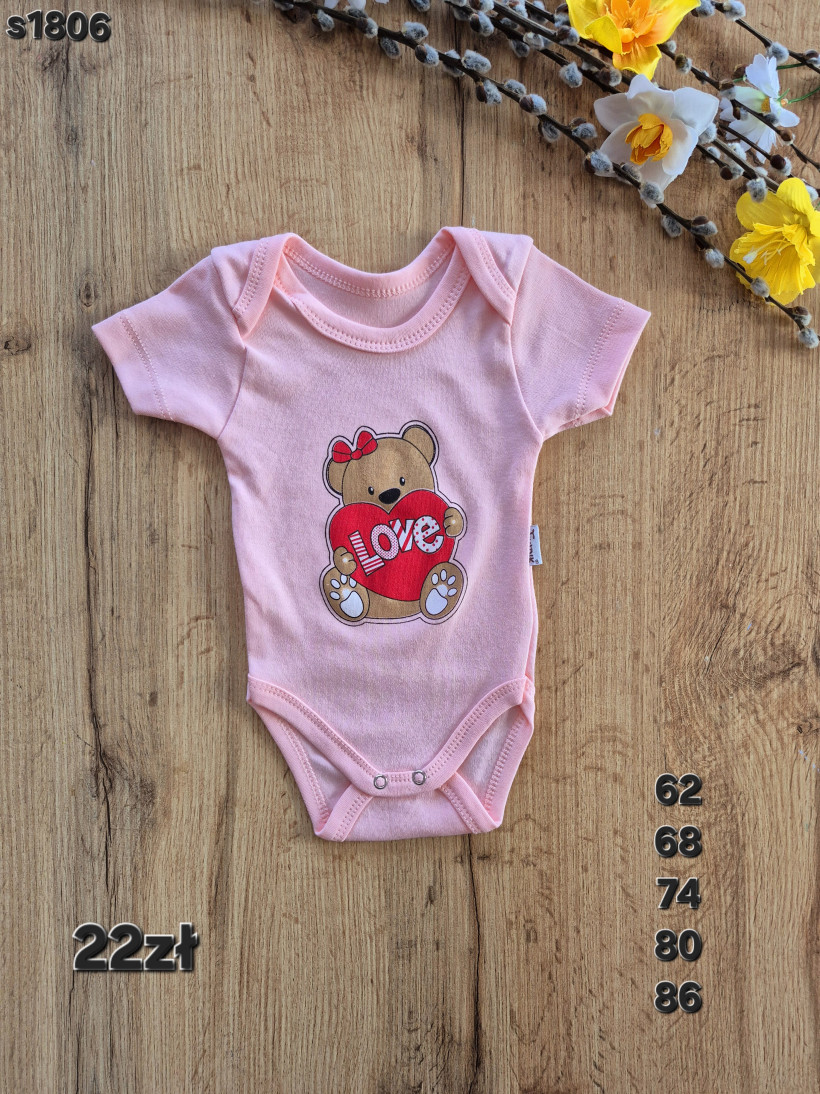 Body różowe miś z serem love