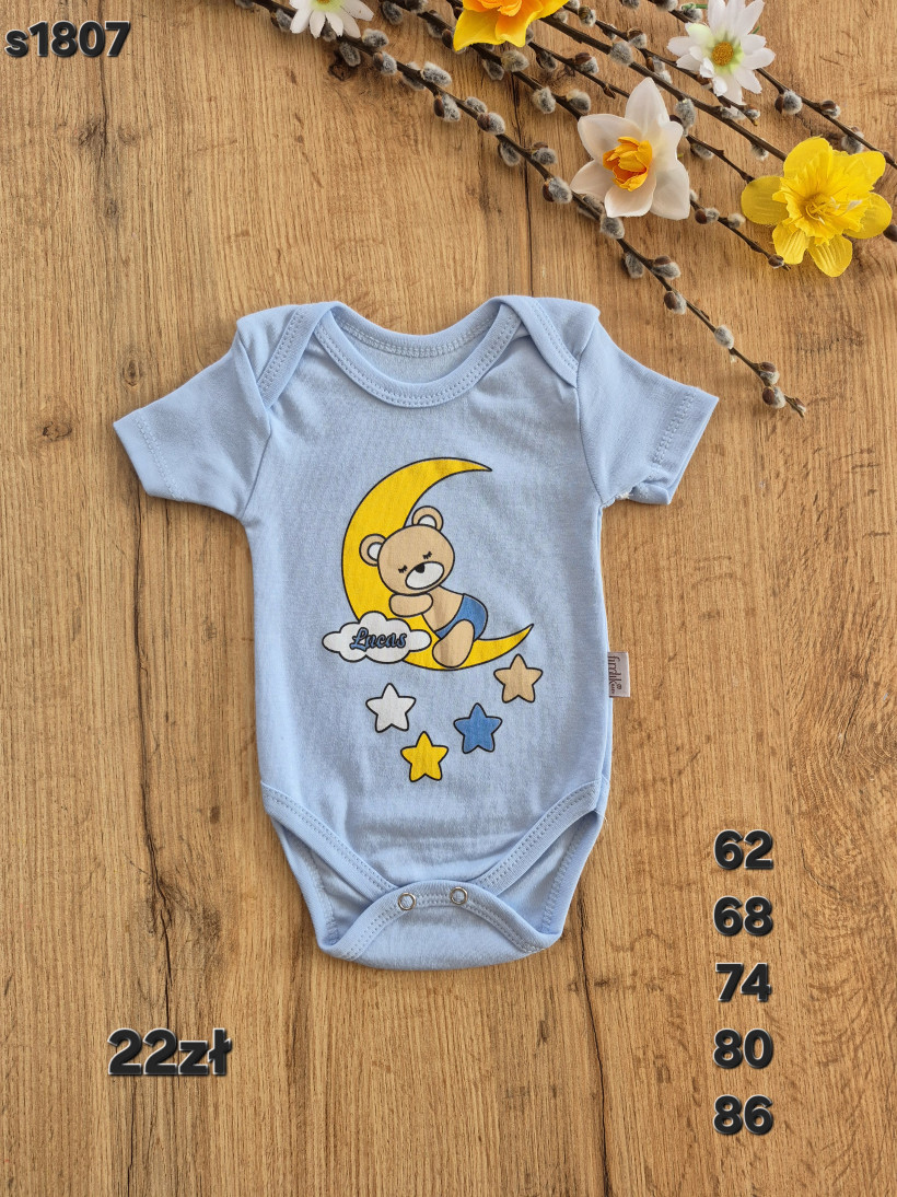 Niebieskie body miś księżyc gwiazdy