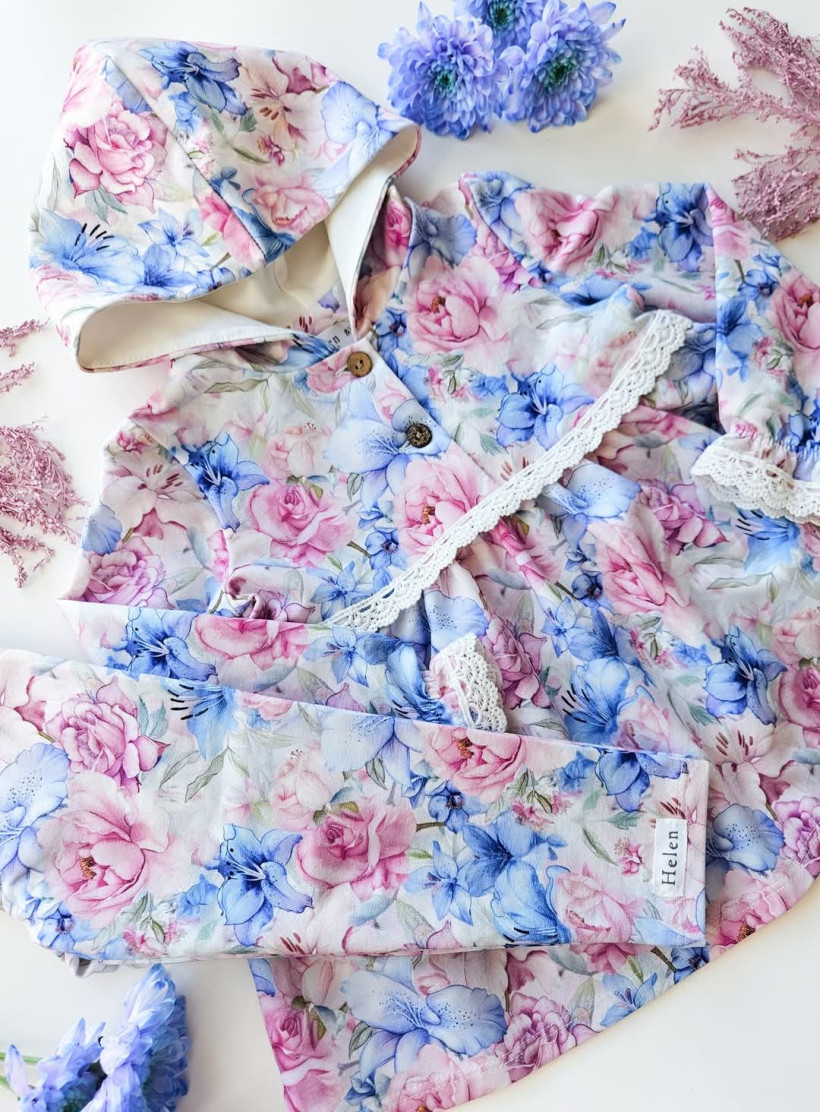 Dres róże i lilie błękitne Helen