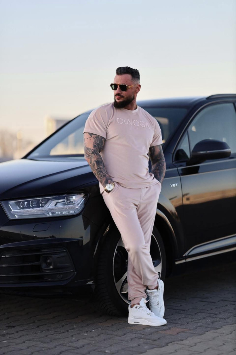 Komplet męski PIFFLE bezowy