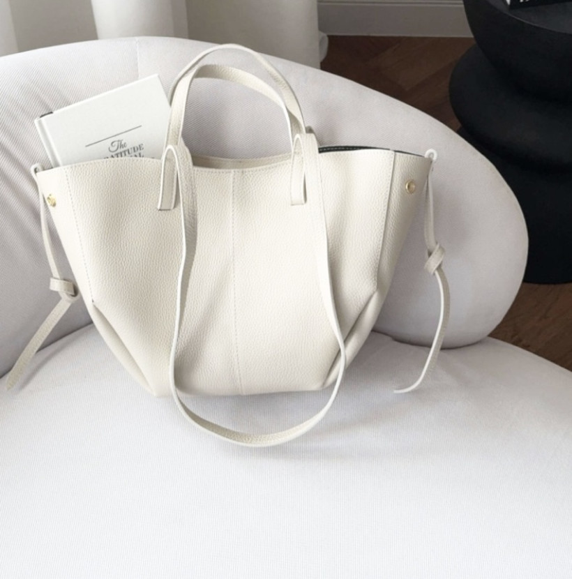 TOREBKA POLI MAXI BIAŁA SKÓRA NATURALNA