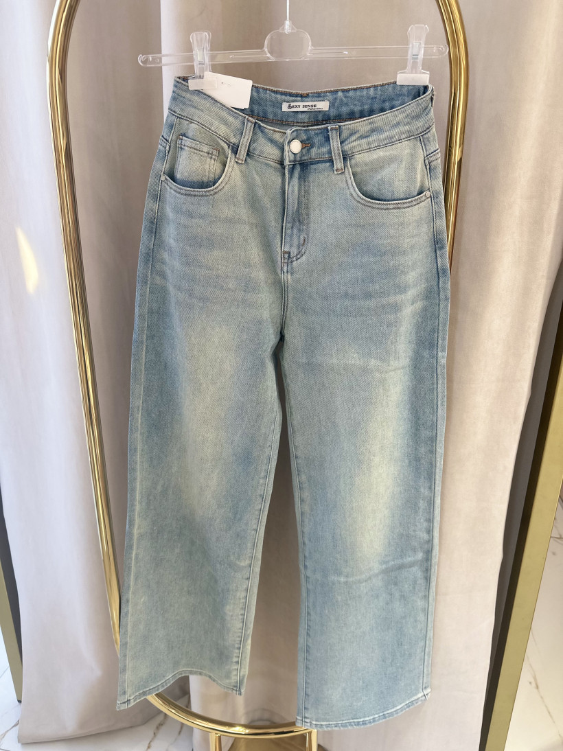 SS SPODNIE JEANS PRZETARCIA BEŻOWE