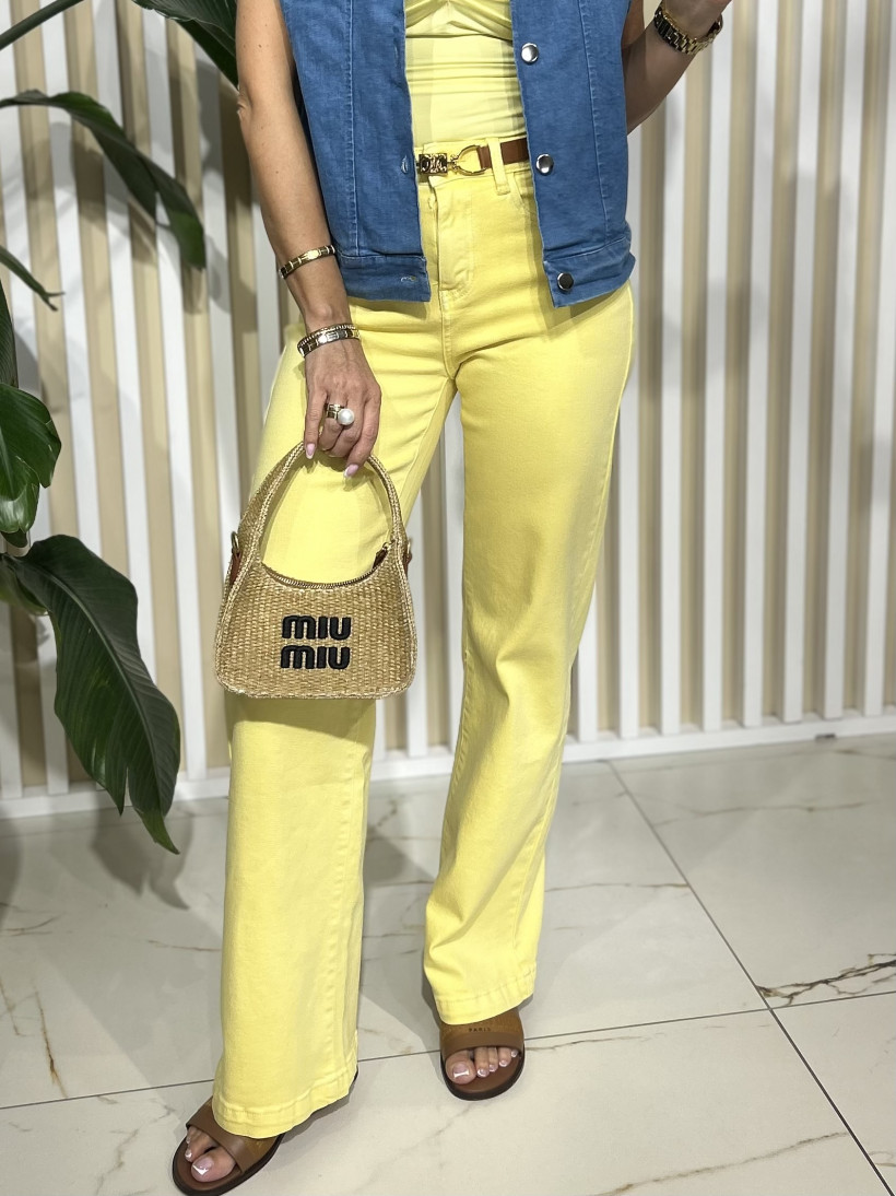 MONDAY SPODNIE PROSTE ŻÓŁTY