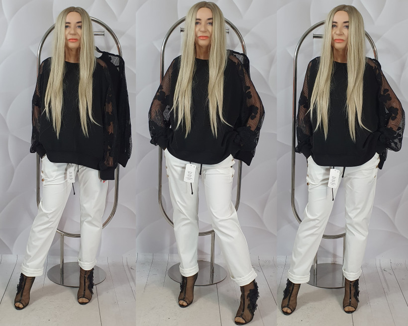 BLUZA MASEŁKOWA GREGORIO 2139 RB13 KORONKOWE RĘKAWY