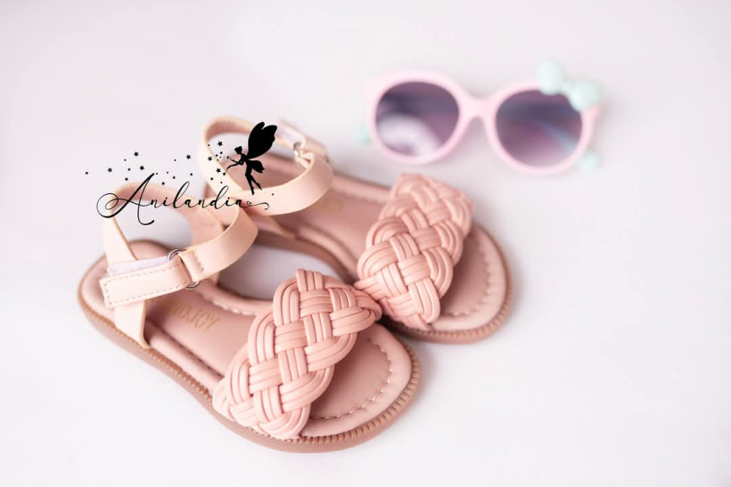 Buciki sandałki różowe plecionka
