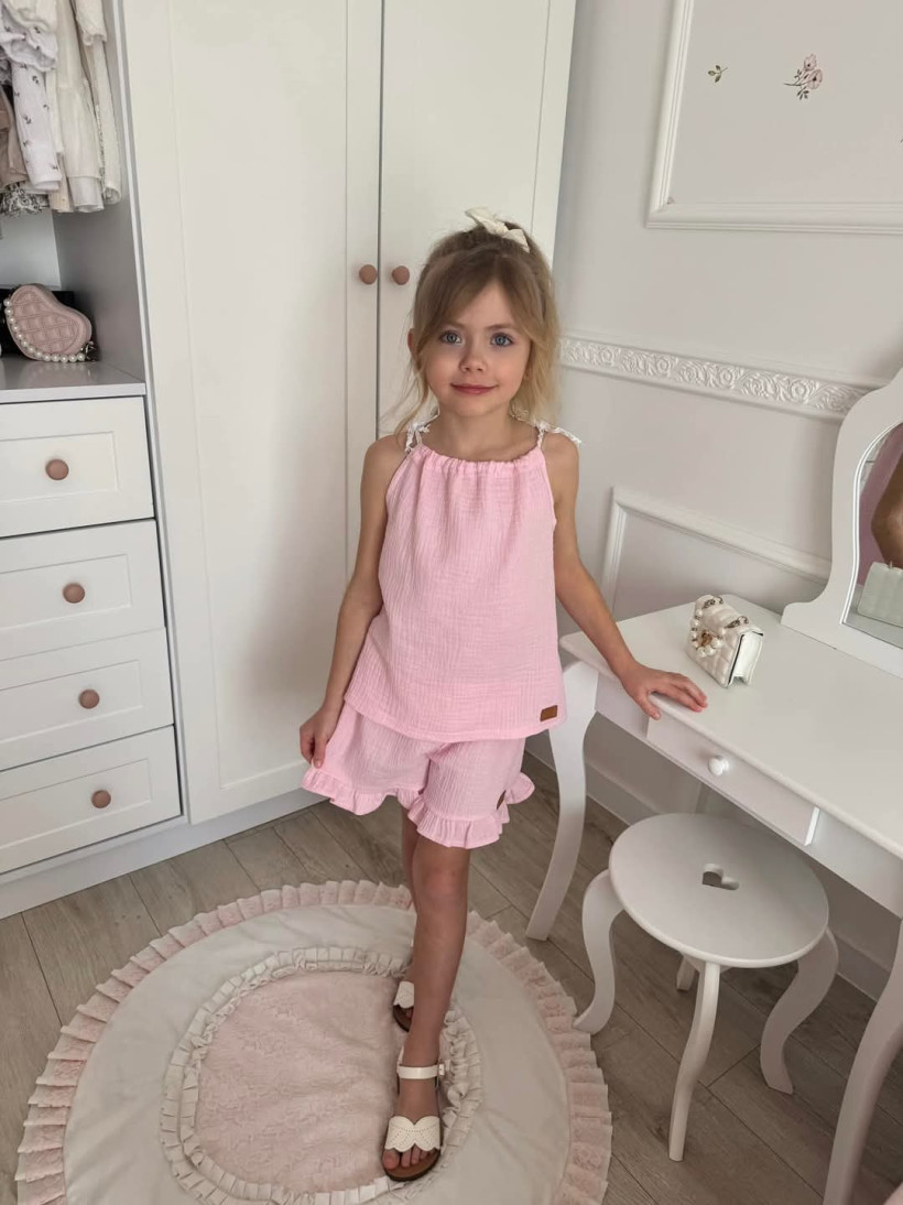 BLUZKA  RÓŻOWA MUŚLIN ZUZI