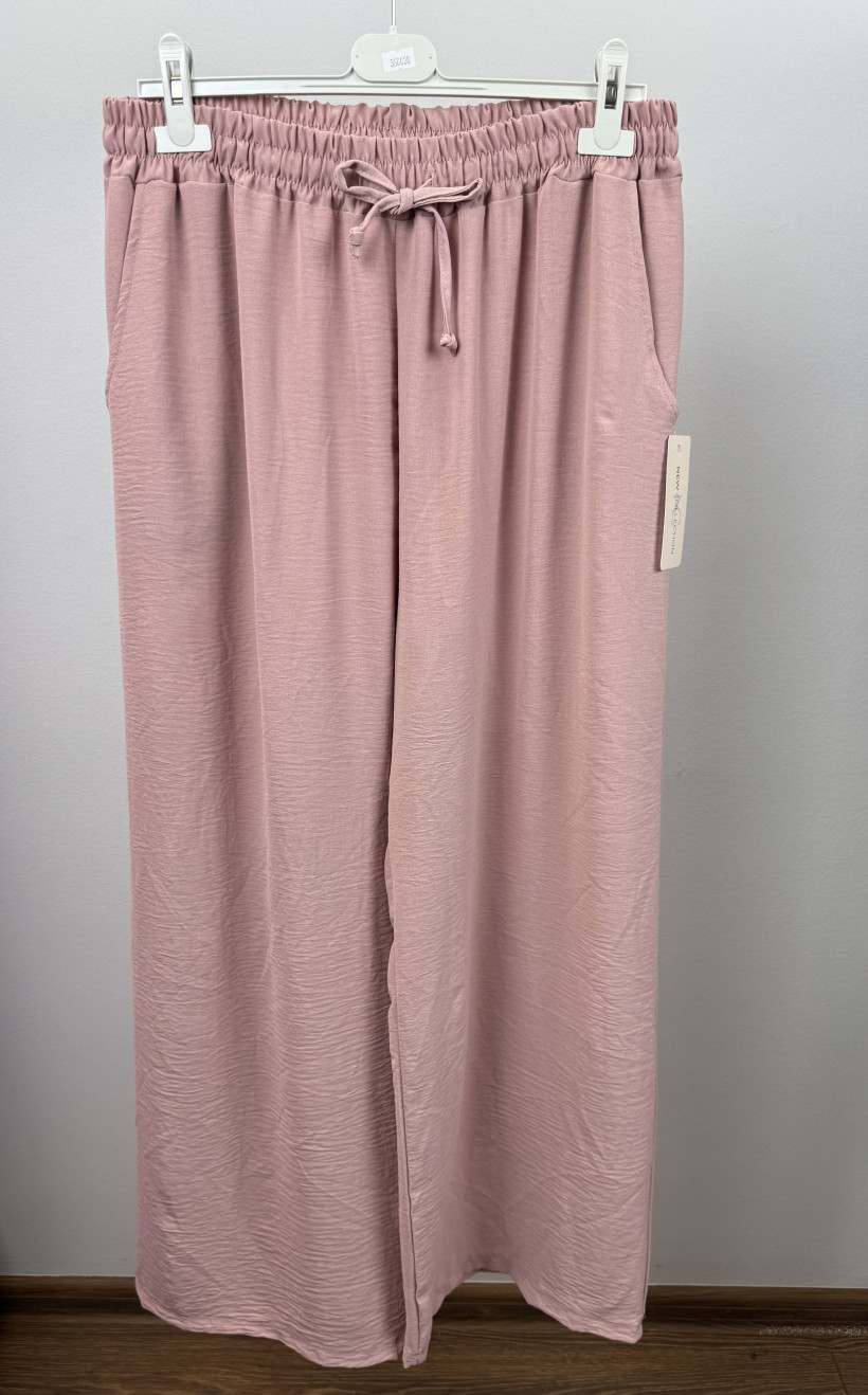 Spodnie kuloty na gumce , niegniotki - wł. - 10149 - pudrowe
