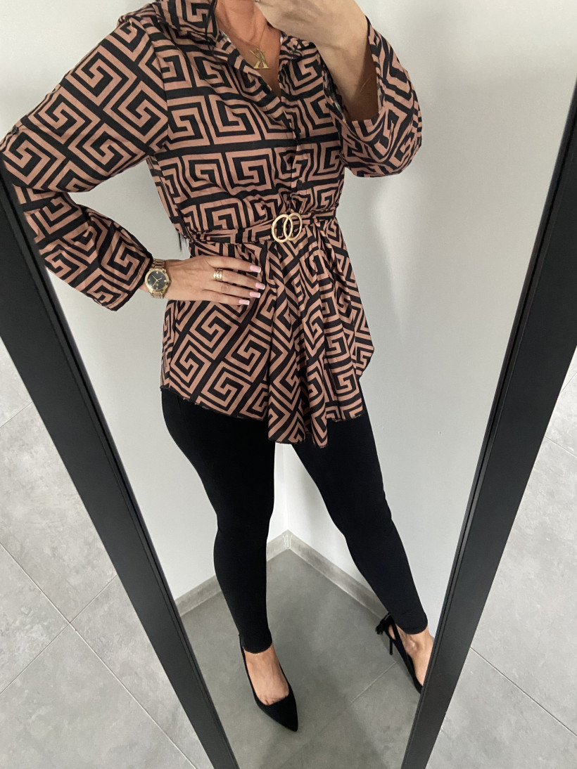 Sukienka 11 tunika wzór czarno-biały - włoska