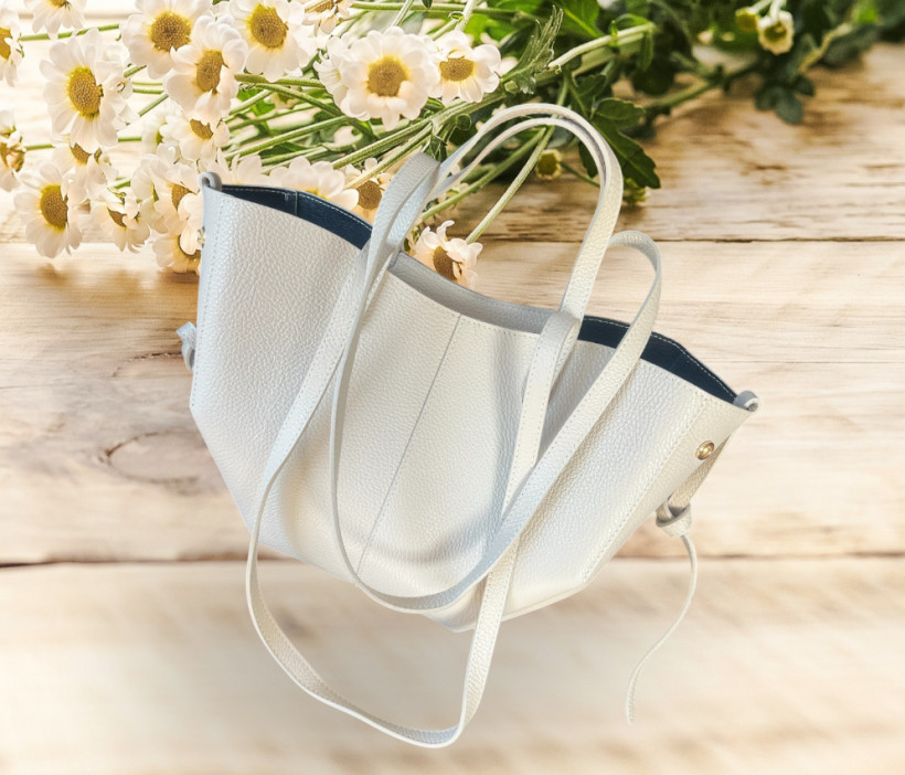 TOREBKA ŚREDNIA KOŚĆ SŁONIOWA SKÓRA NATURALNA